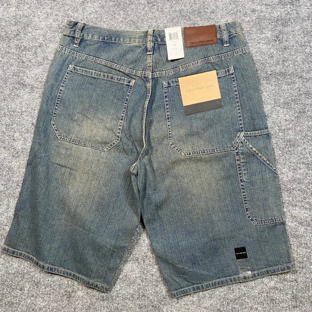 Calvin Klein Jeans Mens 32 Carpenter Shorts Blue Denim Medium Blast 8054218C NWT